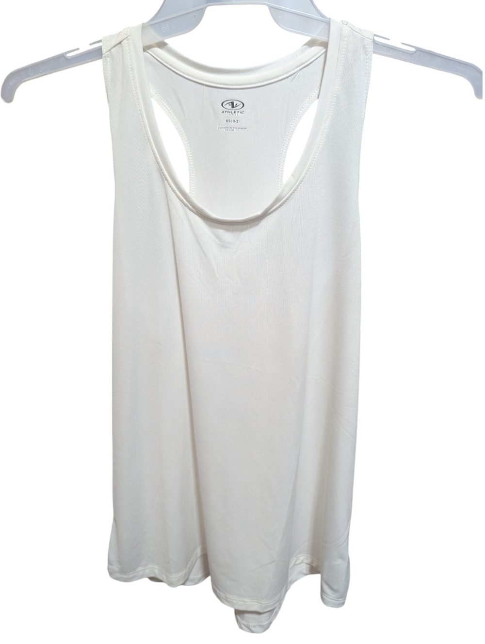 ATHLETIC WORKS women's RACER BACK tank top shirt white XS 0-2 NEW  w-106